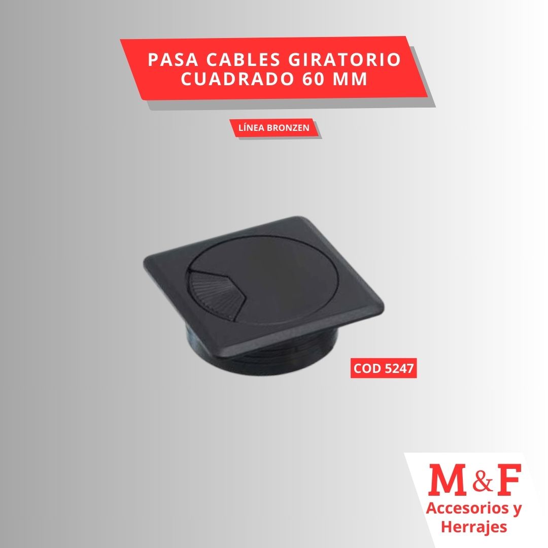 Pasa Cables Giratorio Cuadrado 60 mm